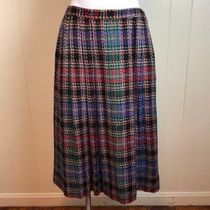 Vintage 70s/80s Woven Pleated Plaid Skirt